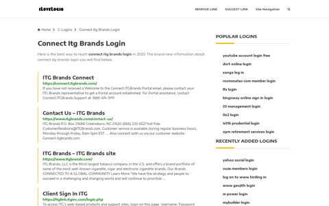 Connect Itg Brands Login ❤️ One Click Access - iLoveLogin