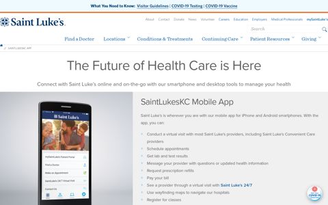 SaintLukesKC App - Patient Portal - Saint Luke's Health System
