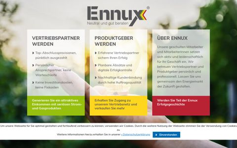 Ennux: Direktvertrieb für Strom- und Gasprodukte