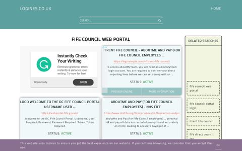 fife council web portal - General Information about Login