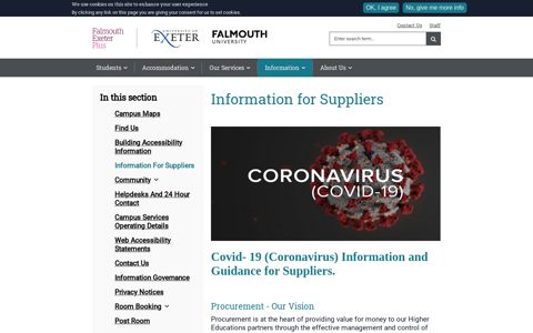 Information for Suppliers | Falmouth Exeter Plus