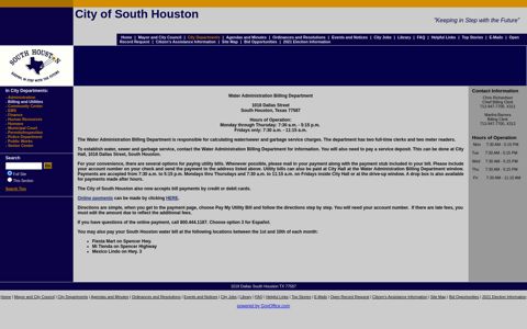 Billing and Utilities - City of South Houston
