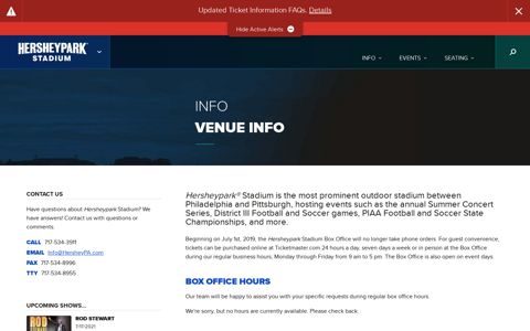 Venue Info | Hersheypark Stadium - Hershey Entertainment