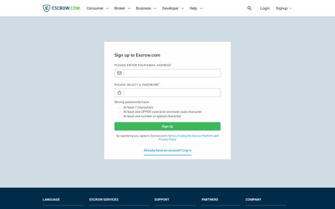 Sign Up: Create an Escrow Account - Escrow.com