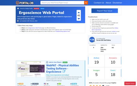 Ergoscience Web Portal