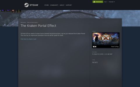 Path of Exile - The Kraken Portal Effect - Steam News