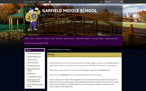 Parents - Garfield Middle School