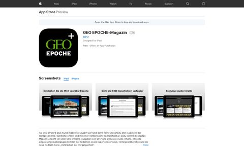 ‎GEO EPOCHE-Magazin on the App Store