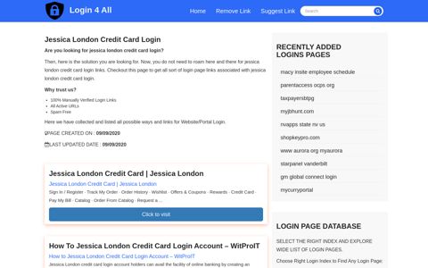 jessica london credit card login - Official Login Page [100% Verified]