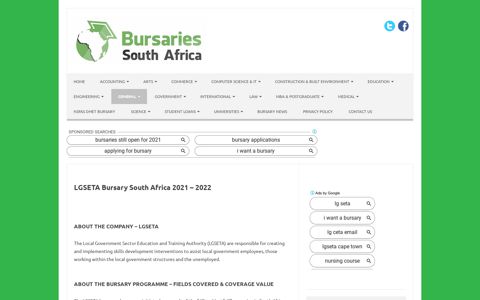 LGSETA Bursary South Africa 2020 – 2021