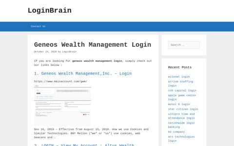 geneos wealth management login - LoginBrain