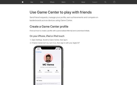 Use Game Center to play with friends – Apple Support
