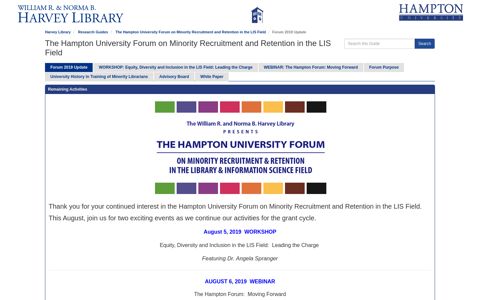 Forum 2019 Update - The Hampton University Forum on ...
