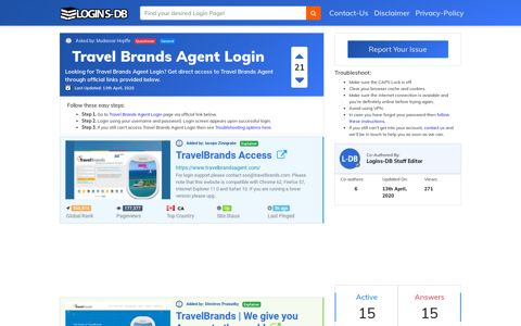 Travel Brands Agent Login - Logins-DB