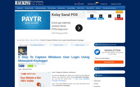 Capture Windows User Login Using Metasploit Keylogger