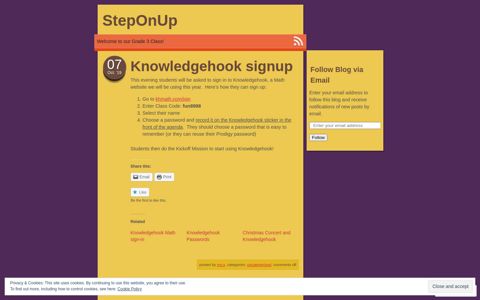 Knowledgehook signup | StepOnUp