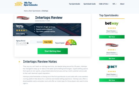 Intertops Sportsbook Review & Ratings + $200 Sign-Up Bonus