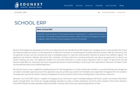 School ERP - Edunext Technologies