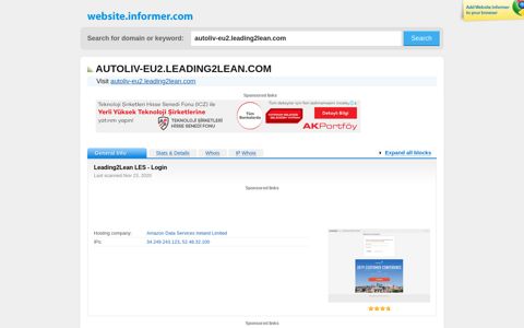 autoliv-eu2.leading2lean.com at WI. Leading2Lean LES - Login