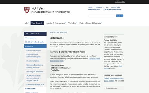 Retirement - HR @ Harvard - Harvard University