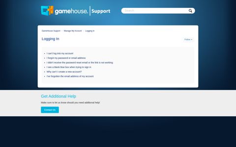 Logging In – GameHouse Support