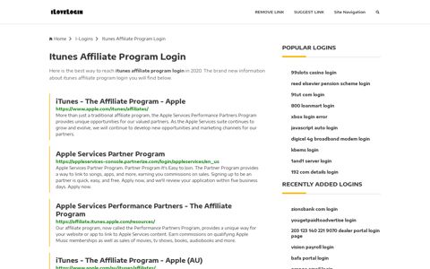 Itunes Affiliate Program Login ❤️ One Click Access - iLoveLogin