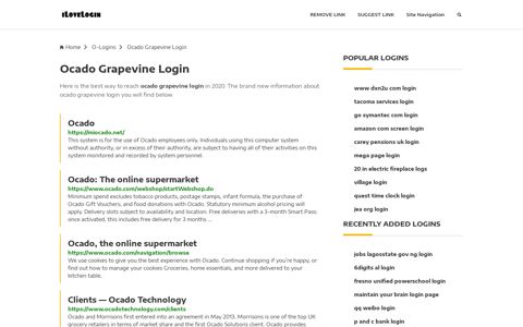 Ocado Grapevine Login ❤️ One Click Access - iLoveLogin