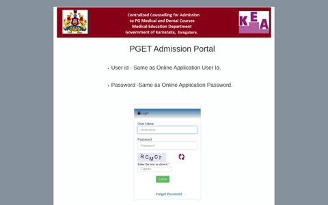 PGET Admisssion Portal