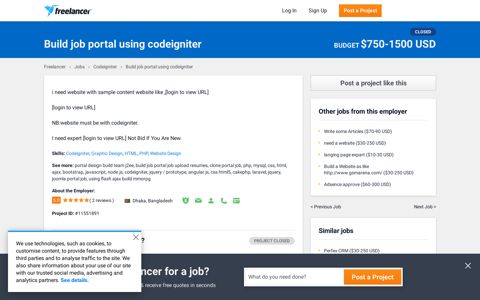 Build job portal using codeigniter | Codeigniter | Graphic ...
