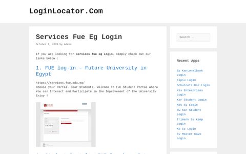 Services Fue Eg Login - LoginLocator.Com