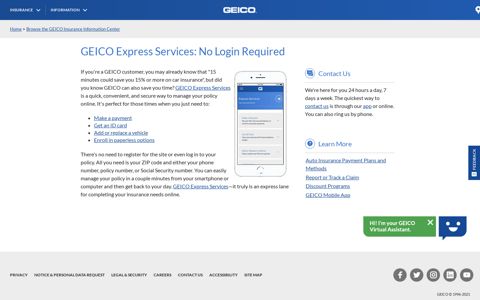 GEICO Express Services: No Login Required | GEICO