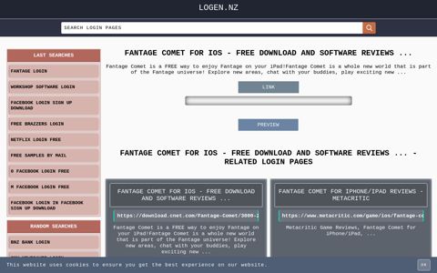 Fantage Comet for iOS - Login Information and Procedure - logen.nz