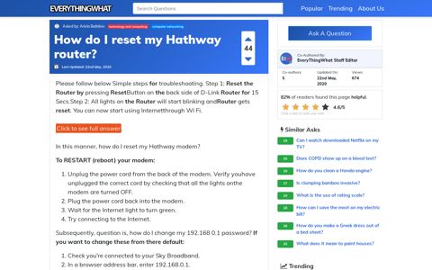 How do I reset my Hathway router? | EveryThingWhat.com