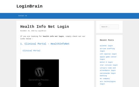 health info net login - LoginBrain