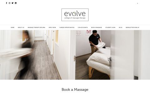 Book a Massage - Evolve College of Massage Therapy