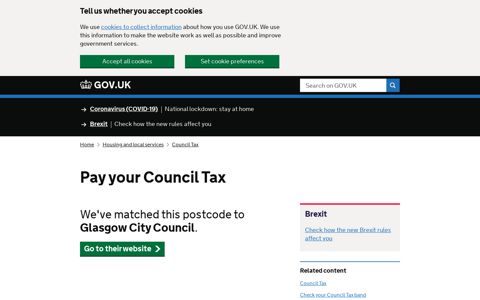 Glasgow City Council - Pay your Council Tax - GOV.UK