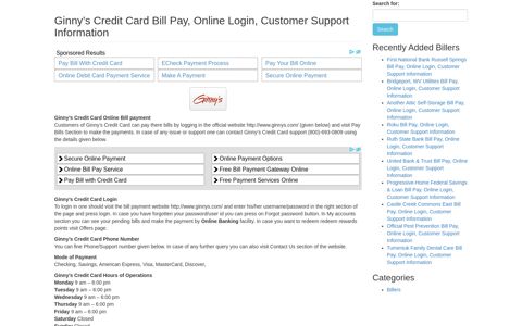 Ginny's Credit Card Bill Pay, Online Login, Customer Support ...