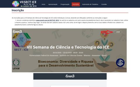 Inscrições - SECT-ICE