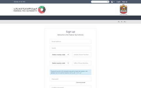 Sign up - Federal Tax Authority