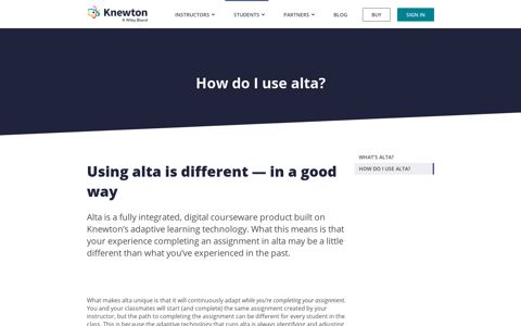 How do I use alta - Knewton