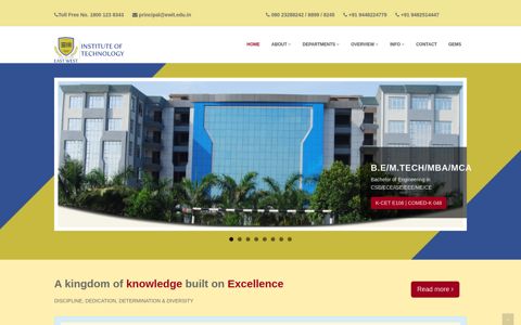 East West Institute of Technology | College Website