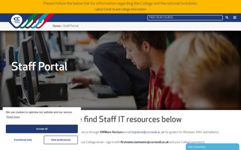 Staff Portal - Cornwall College - Bicton College