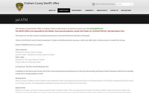 Chatham County Sheriff's Office Jail ATM