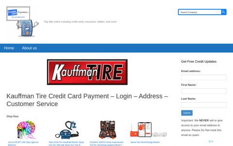 Kauffman Tire Credit Card Payment - Login - Address ...