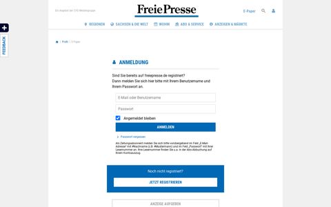 E-Paper | Freie Presse