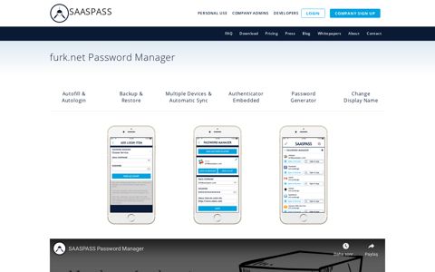 furk.net Password Manager SSO Single Sign ON - SaasPass