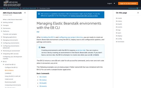 Managing Elastic Beanstalk environments with the EB CLI ...