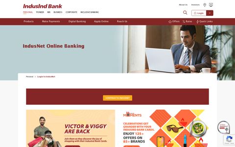 Login to IndusNet Online Banking - IndusInd Bank