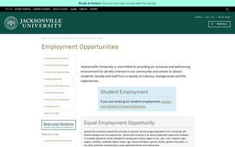Employment Opportunities | Jacksonville University in ...