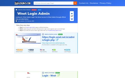 Wnet Login Admin - Logins-DB